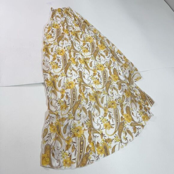 Mlle Gabrielle Dress Womens Extra Large Yellow Sleeveless Paisley Pattern Maxi - Picture 7 of 10